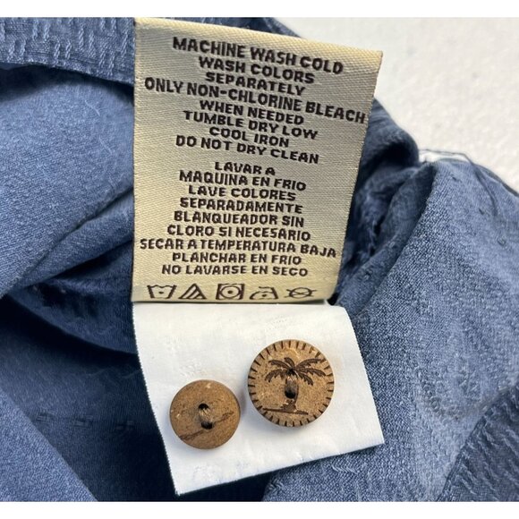 Jamaica Jaxx Silk Button Up Shirt Men's XXL Blue Pocket Short Sleeve Collared - Picture 5 of 6